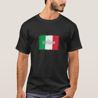 リヴォルノ イタリア イタリア国旗のある都市 Tシャツ