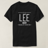 リーおもしろい氏おもしろい家 Tシャツ (デザイン正面)