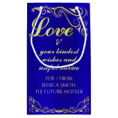 リーガエレガントルゴールデンアン王室のドブルーベビーシャワー スモールペーパーバッグ (裏面)