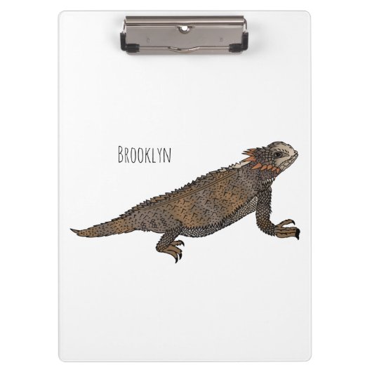 リーガルの角トカゲ漫画イラストレーション クリップボード (正面)