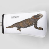 リーガルの角トカゲ漫画イラストレーション ゴルフヘッドカバー (正面)