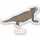 リーガルの角トカゲ漫画イラストレーション シール (正面)