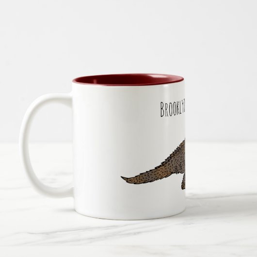 リーガルの角トカゲ漫画イラストレーション ツートーンマグカップ (左)