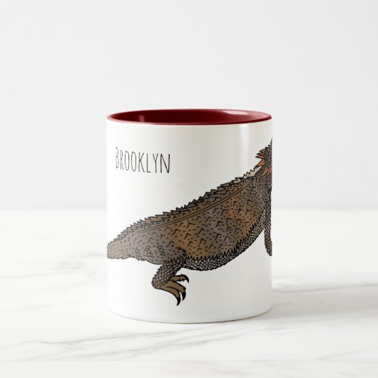 リーガルの角トカゲ漫画イラストレーション ツートーンマグカップ (中央)