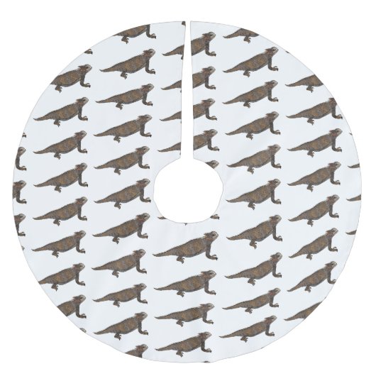 リーガルの角トカゲ漫画イラストレーション ブラッシュドポリエステルツリースカート (正面)