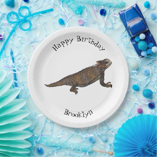 リーガルの角トカゲ漫画イラストレーション ペーパープレート (パーティー)