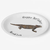 リーガルの角トカゲ漫画イラストレーション ペーパープレート (アングル)