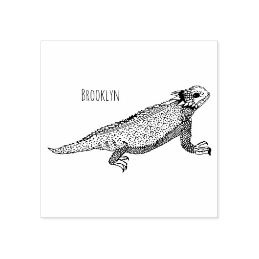 リーガルの角トカゲ漫画イラストレーション ラバースタンプ (インプリント)