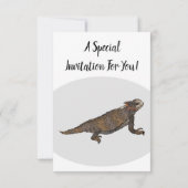 リーガルの角トカゲ漫画イラストレーション 招待状 (裏面)