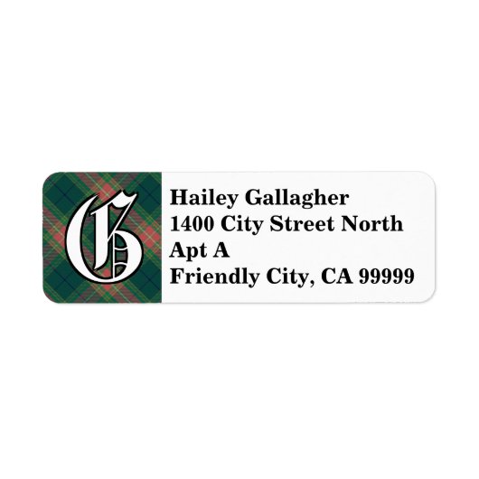 リーガルアイリッシュクランガラガータータンチェックモノグラム ラベル (正面)