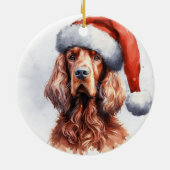 リーガルアイリッシュセッタードッグクリスマス セラミックオーナメント (裏面)