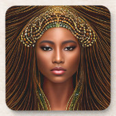 リーガルアフリカ美しい祝：の黒史 コースター (正面)