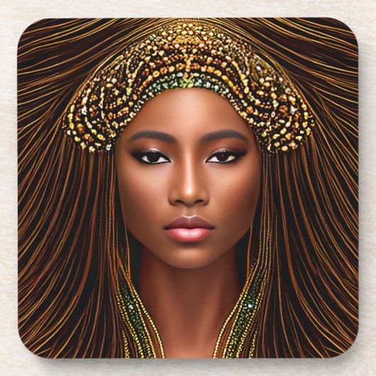 リーガルアフリカ美しい祝：の黒史 コースター (正面)