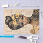 リーガルウーマン、金ゴールド&ブラックターバンDH7Rデコページ 薄葉紙 (クラフト)