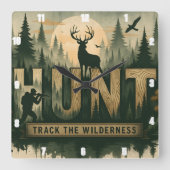 リーガルエルクミスティウォーター狩り スクエア壁時計 (正面)