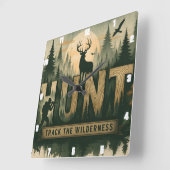 リーガルエルクミスティウォーター狩り スクエア壁時計 (傾斜)