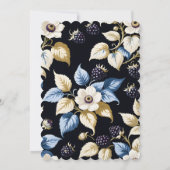 リーガルエレガンスブラックベリー&開花ブライダルシャワー 招待状 (裏面)