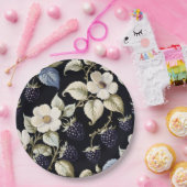 リーガルエレガンスブラックベリー&開花 ペーパープレート (パーティー)