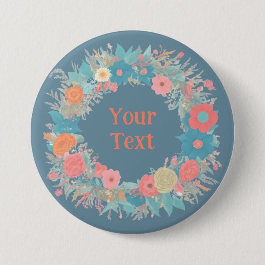 リーガルオレンジWIldflowerリースラペルブルック 缶バッジ (正面)