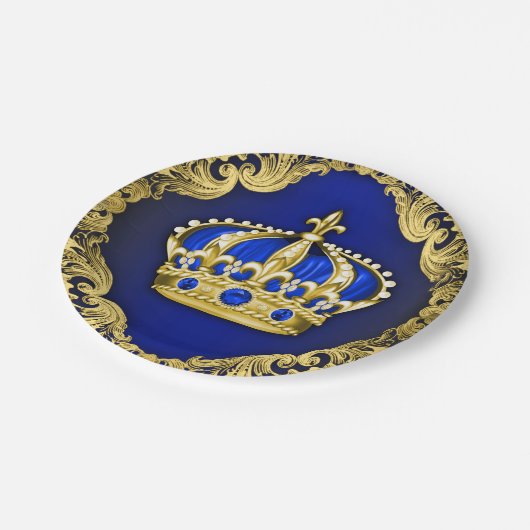 リーガルクラウンベビー王室のシャワー ペーパープレート (アングル)