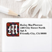 リーガルクランマクファーソンレッドタータンチェックモノグラム ラベル (インサイチュ)