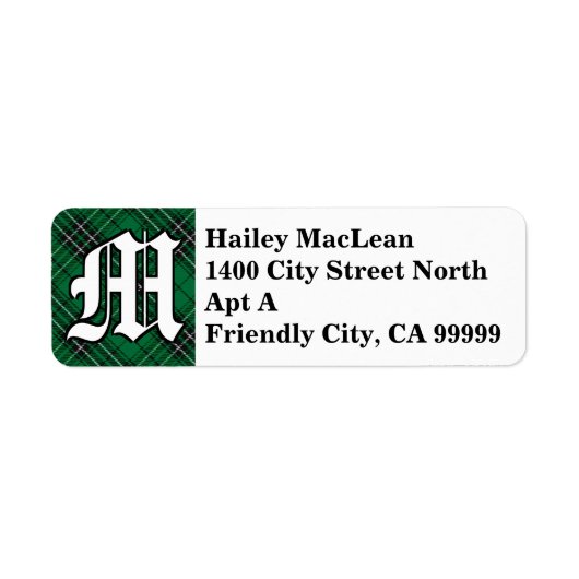 リーガルクランマクリーン狩りタータンチェックモノグラム ラベル (正面)