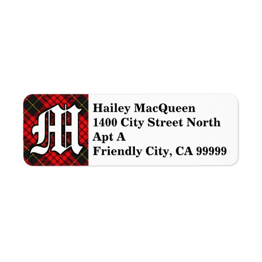 リーガルクランマッククイーンタータンチェックモノグラム ラベル (正面)