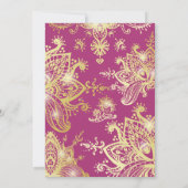 リーガルゴールデンインディアン婚約パーティ 招待状 (裏面)