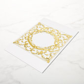 リーガルゴールドフォイルバロック空白の枠 箔招待状 (回転した状態)