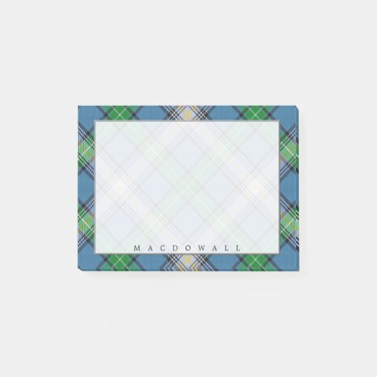 リーガルスコティッシュクランマクドウォールタータンチェック ポストイット (正面)