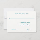 リーガルターコイズと金ゴールド《写真》ぼけ味ライトRSVP 出欠カード (裏面)