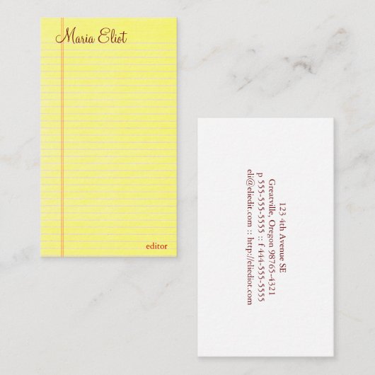 リーガルパッド 名刺 (正面/裏面)