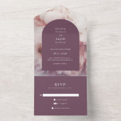 リーガルパープルエレガントプニーズアーチリュプ結婚スプ オールインワン招待状 (内側)