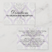 リーガルパープルグレイとクリームダマスクデザイン エンクロージャーカード (正面/裏面)