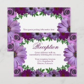 リーガルパープルフローラウェディングレセプション エンクロージャーカード (正面/裏面)