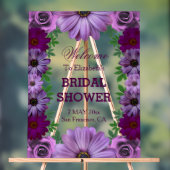 リーガルパープルフローラブライダルシャワー アクリルサイン (ニュートラル)