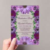 リーガルパープルフローラ卒業パーティー アクリル招待状 (インサイチュ (ポータブル))
