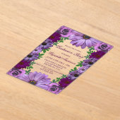 リーガルパープルフローラ卒業パーティー アクリル招待状 (レイダウン)