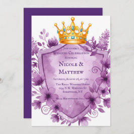 リーガルパープルフローラ結婚クレスト 招待状