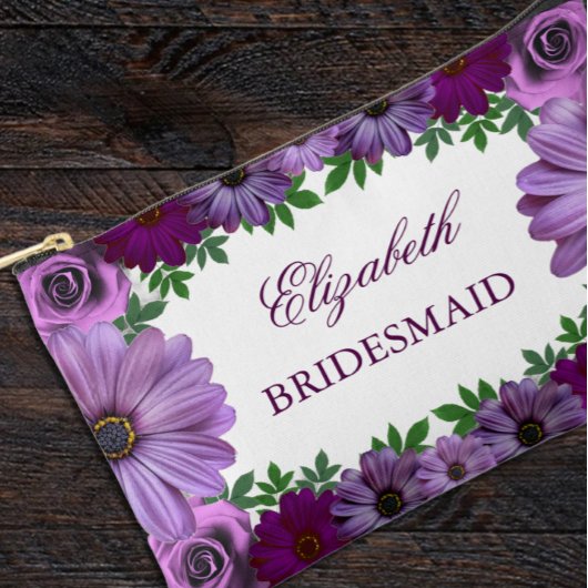 リーガルパープルフローラ結婚ズ アクセサリーポーチ