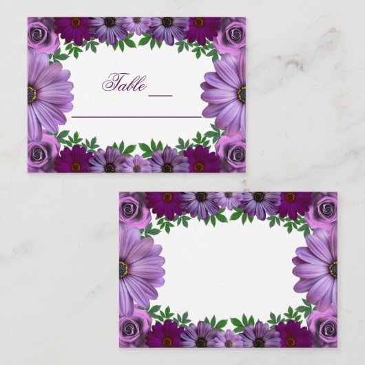 リーガルパープルフローラ結婚ズ プレイスカード (正面/裏面)