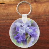 リーガルヒゲ虹彩 – 紫と白 キーホルダー (正面)