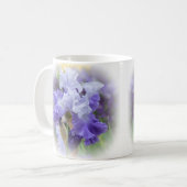 リーガルヒゲ虹彩 – 紫と白 コーヒーマグカップ (正面左)