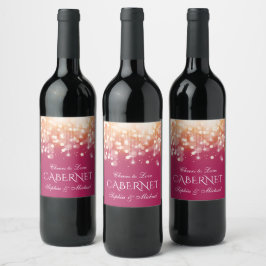 リーガルピンクと金ゴールド《写真》ぼけ味ライト ワインラベル