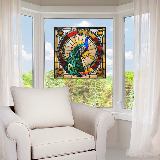 リーガルピーコックフェイクステンドグラス ウィンドウサイン