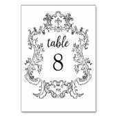 リーガルブラックとホワイト |ヴィンテージバロック様式 テーブルナンバー (正面)