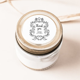 リーガルブラックとホワイト |ヴィンテージバロック様式 ラウンドシール