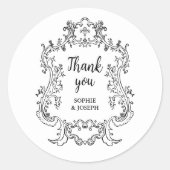 リーガルブラックとホワイト |ヴィンテージバロック様式 ラウンドシール (正面)