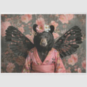 リーガルブラックヴィンテージフローラベアデコパージュ 薄葉紙 (正面)