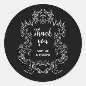 リーガルブラック |ヴィンテージバロック結婚フレーム ラウンドシール (正面)
